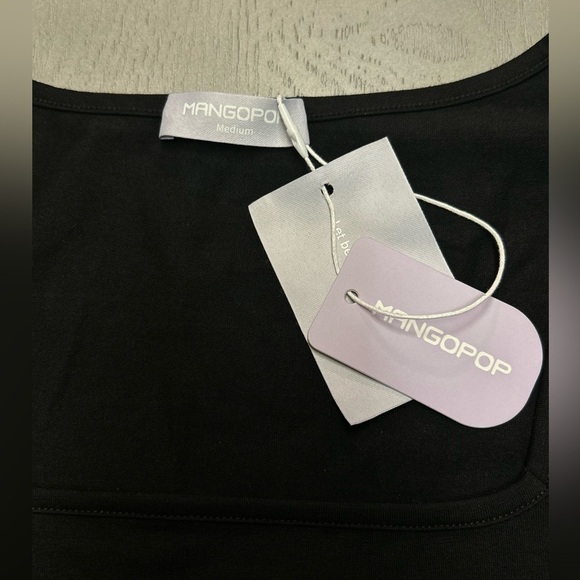 NWT‎ MANGOPOP Women's Square Neck Bodysuit Short Sleeve - Picture 8 of 9